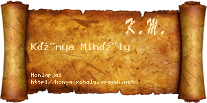 Kónya Mihály névjegykártya