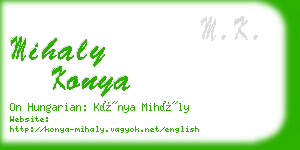 mihaly konya business card